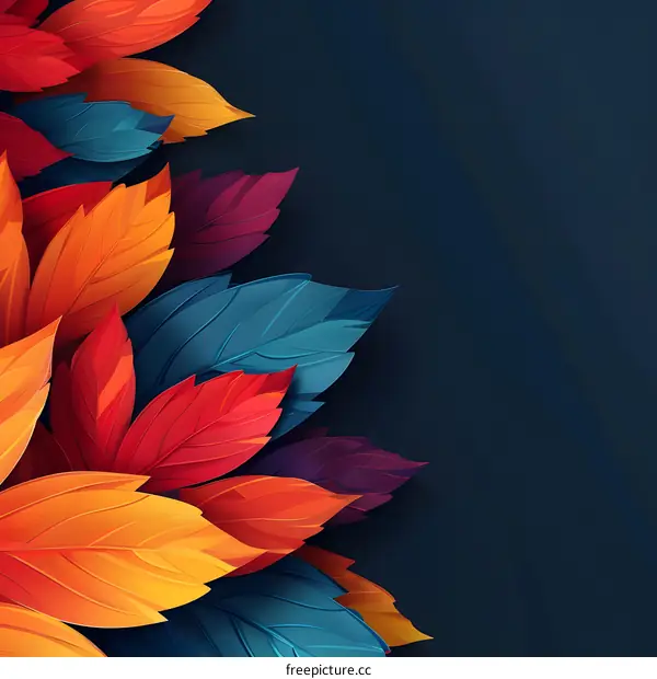 Colorful Abstract Autumn Leaves Design