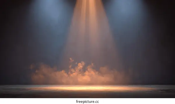 Spotlight Empty Stage Scene Illustration