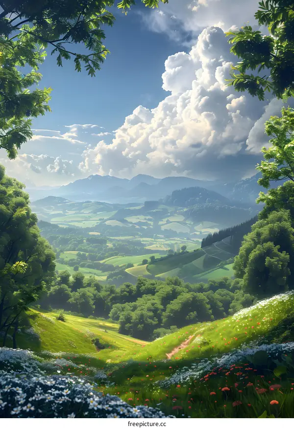 The beautiful scenery of the countryside