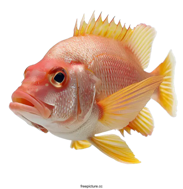 [Transparent Background PNG]Red fish with yellow fins