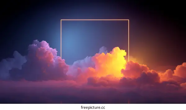 Neon Sky Cloudscape with a Frame