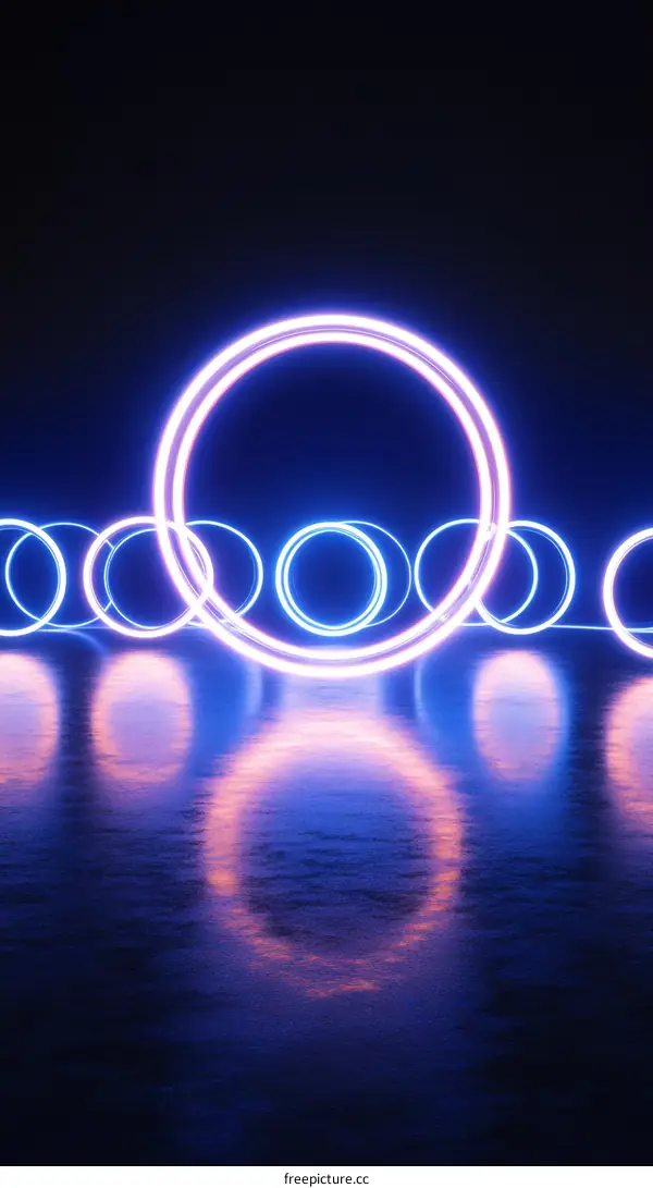 Neon Circles Abstract Background Design