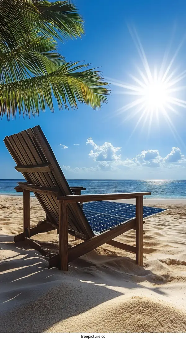 Relaxing Beach Chair with Solar Panel