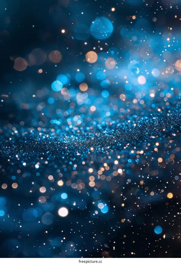 Blue and gold glitter texture with shiny sparkles