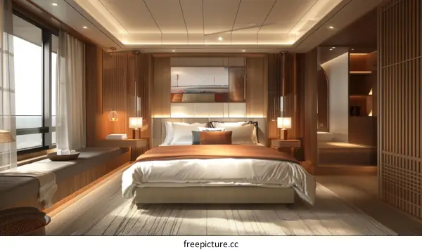 Modern Luxury Bedroom Interior Design Illustration