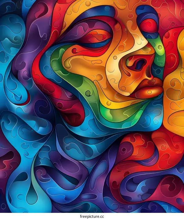 colorful abstract portrait of a woman