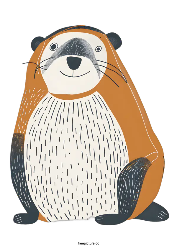 [Transparent Background PNG]Cute Otter Cartoon Illustration