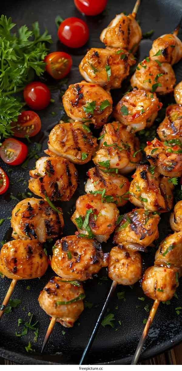 Grilled Shrimp and Chicken Skewers