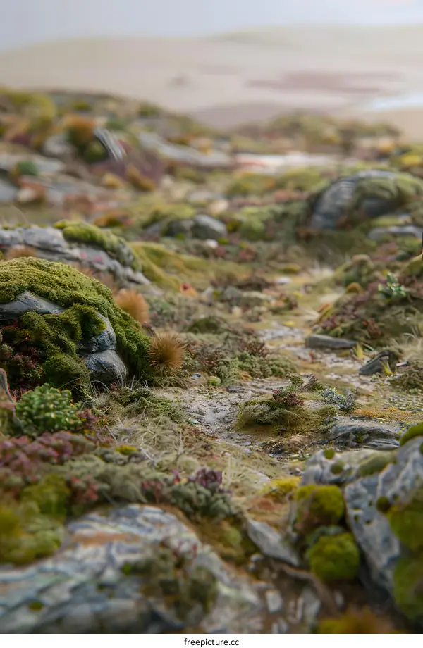 Close Up Of Moss Covered Rocks In Nature