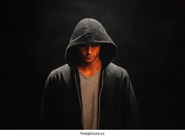 Mysterious Figure in a Dark Hoodie