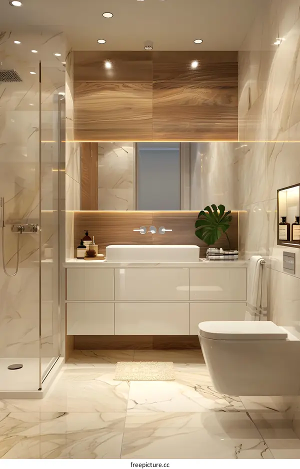 Modern and minimalist bathroom