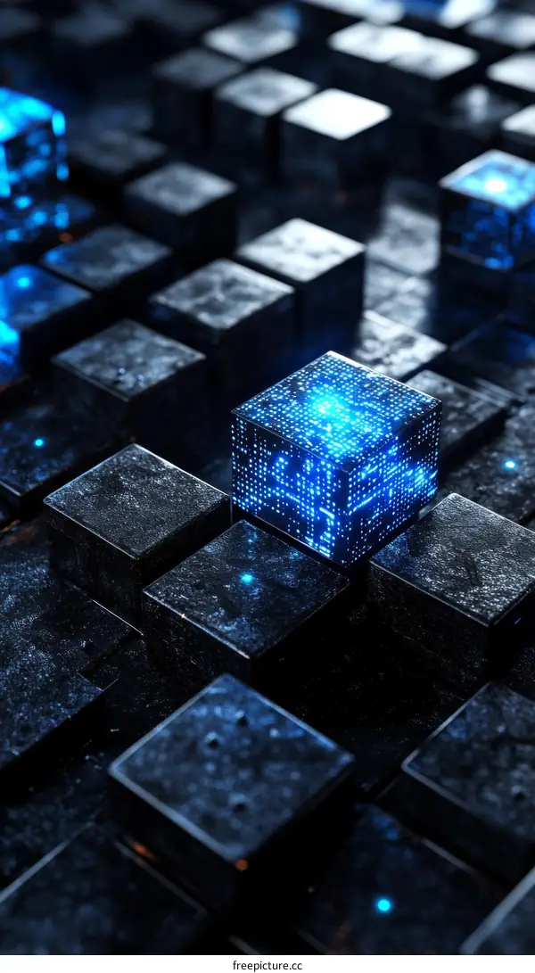 Abstract Digital Cubes Technology Illustration