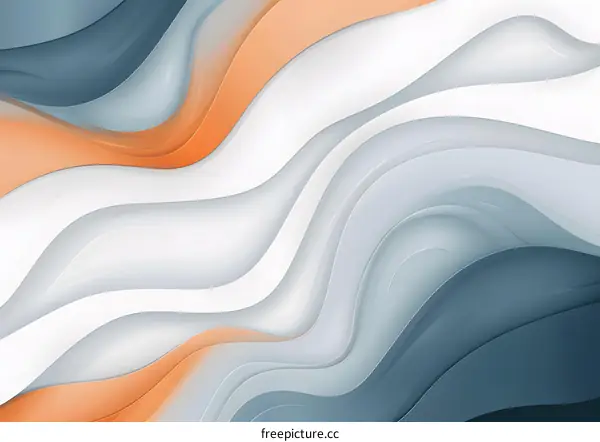 Abstract Wavy Background with Blue and Orange Colors
