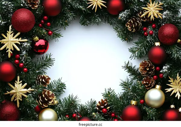 Christmas Wreath Decoration Background Image
