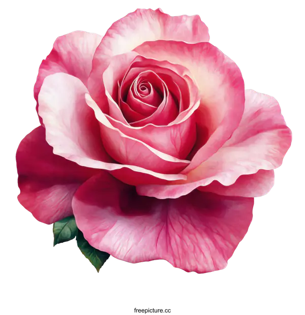 [Transparent Background PNG]Beautiful Pink Rose Illustration
