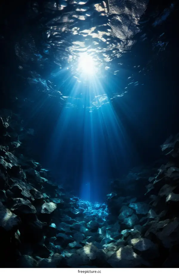 Sunlight Shining Through the Water Surface