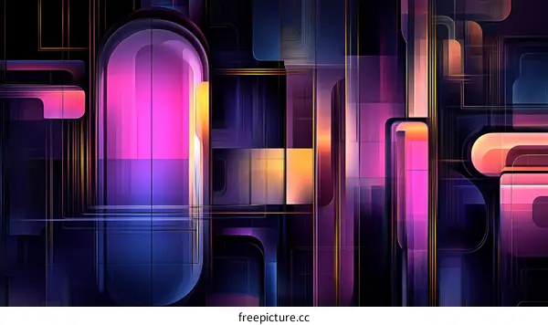 Abstract Geometric Shapes in Vibrant Colors