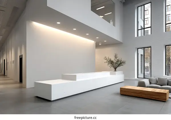 Modern Minimalist Lobby Reception Area