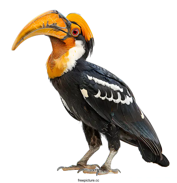 [Transparent Background PNG]A Wreathed Hornbill on a White Background