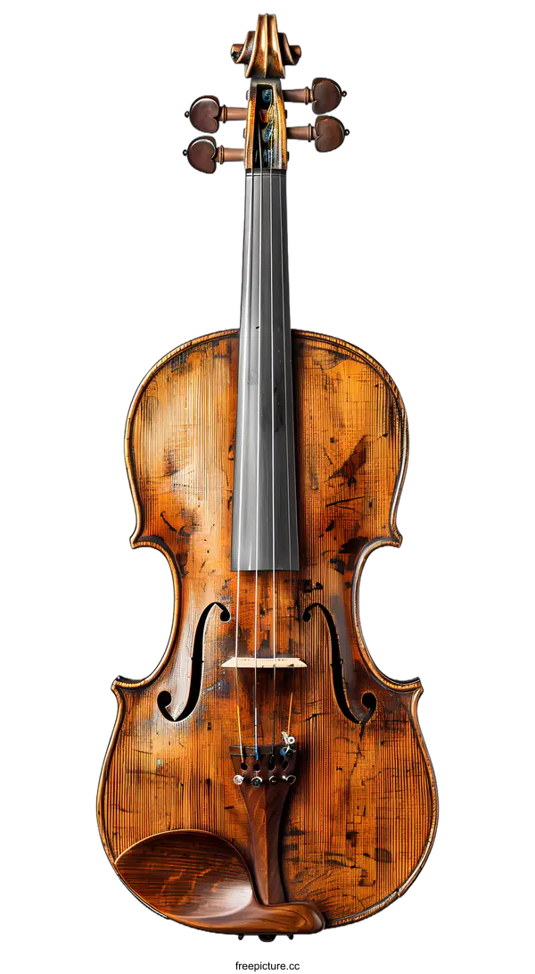 [Transparent Background PNG]Antique Violin on White Background