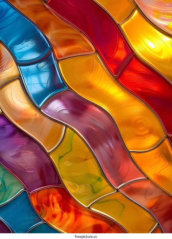 colorful wavy glass mosaic tiles