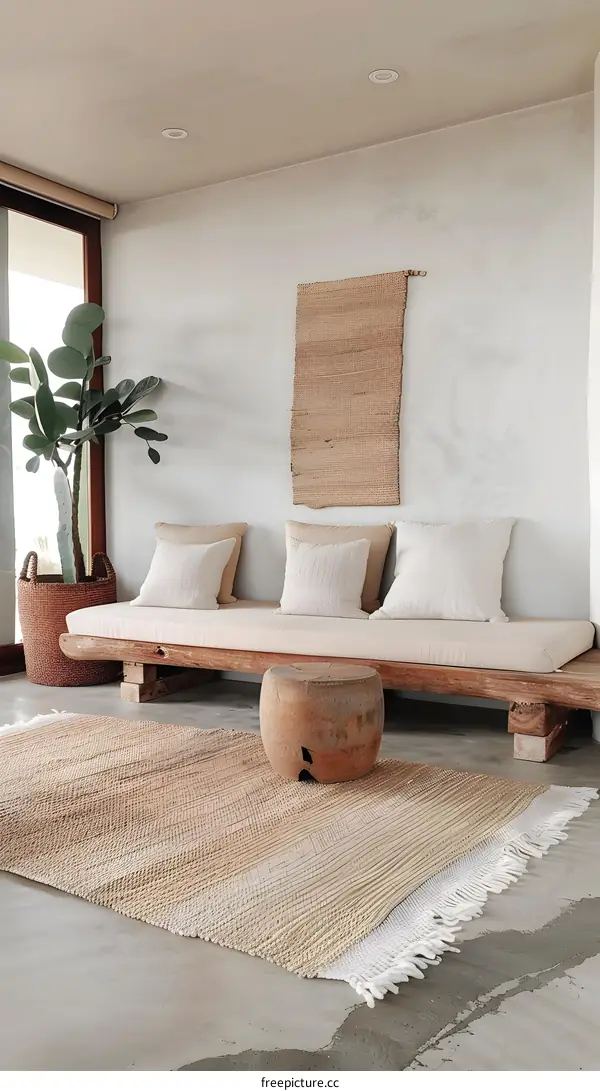 Modern Minimalist Living Room Interior Design With Natural Elements