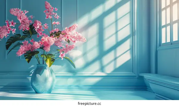 Stylish Interior with Pink Flowers