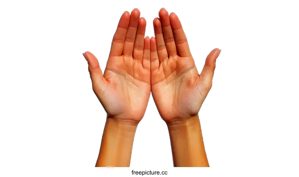 [Transparent Background PNG]Two Hands Raised in Prayer or Supplication