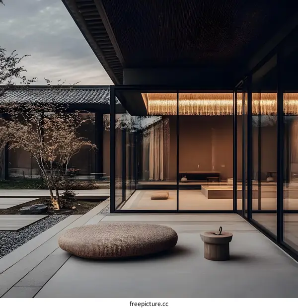 Modern Japanese Architecture Design with Minimalist Garden