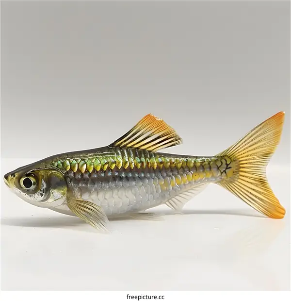 A realistic 3D rendering of a small fish