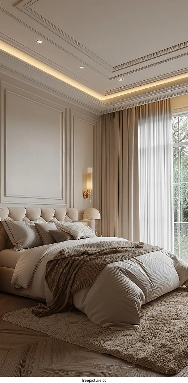 Elegant Bedroom Interior Design Illustration