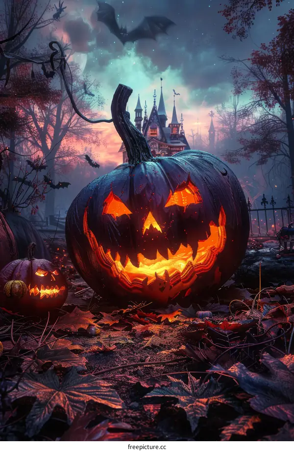 Halloween Pumpkin Under Stars