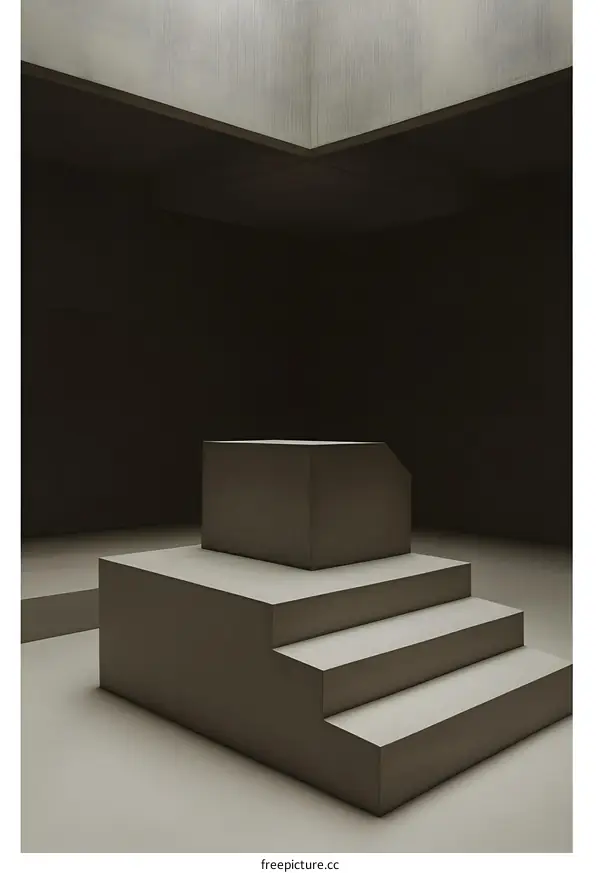 Abstract Minimalist Concrete Steps