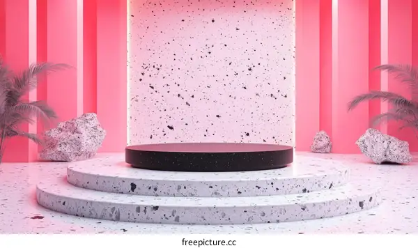 Pink Terrazzo Podium Display Background