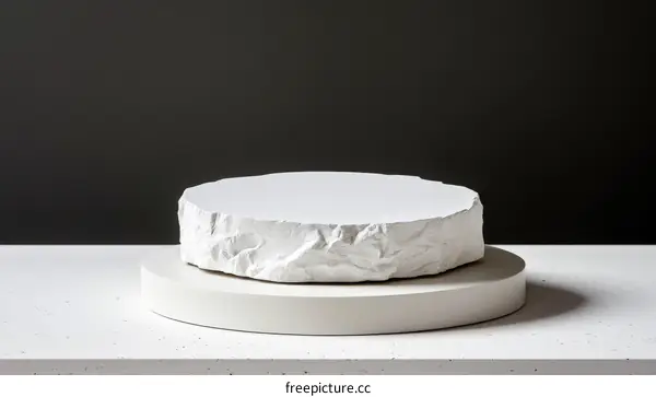 Abstract White Stone Pedestal Display
