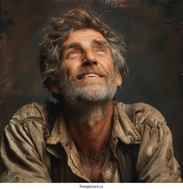 Portrait of a Man with Hopeful Gaze