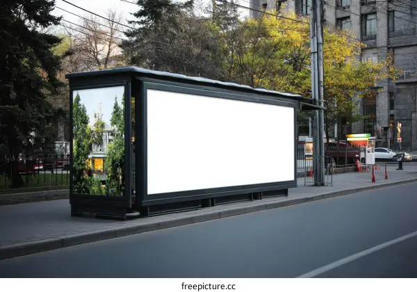 Blank Outdoor Advertising Billboard in Urban Setting