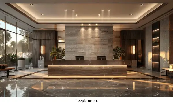 Modern Elegant Hotel Lobby Interior Design