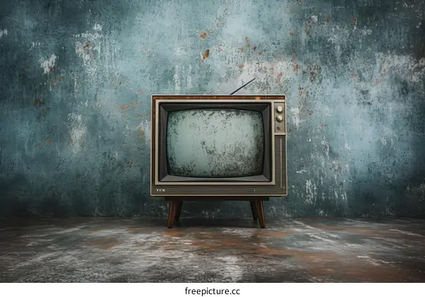 Retro television set against grunge background