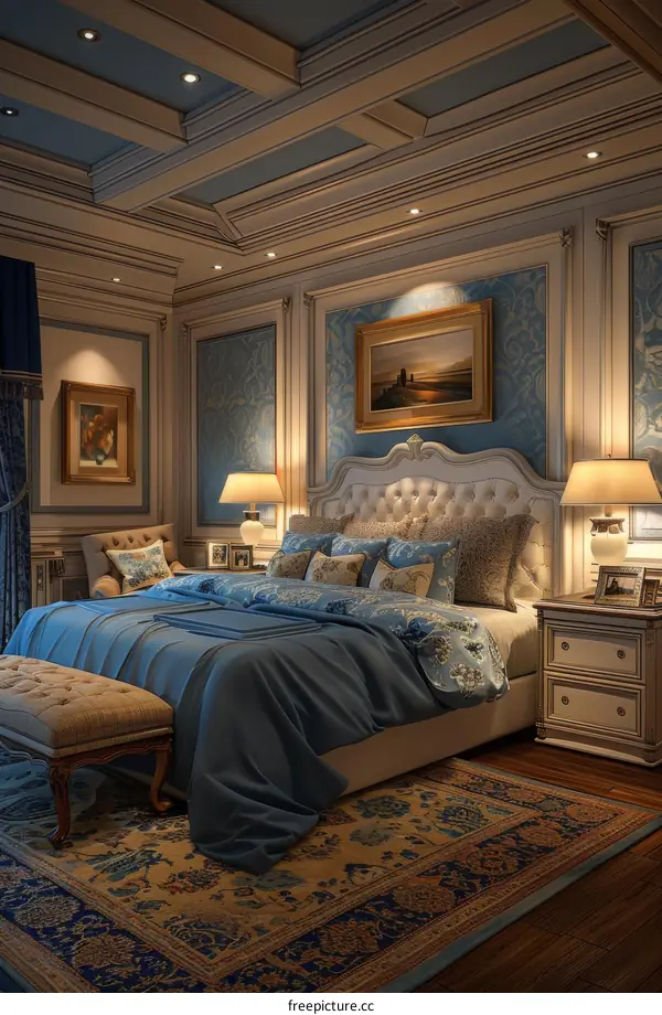 Luxury Classic Bedroom Interior Design Illustration