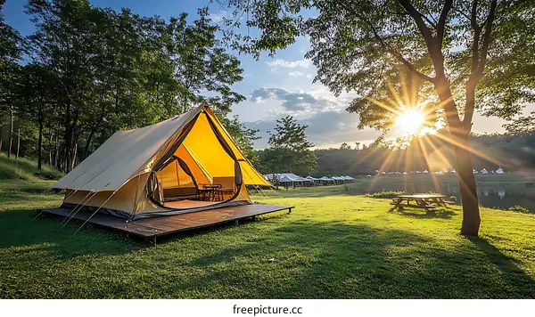 Camping Tent in a Beautiful Natural Setting