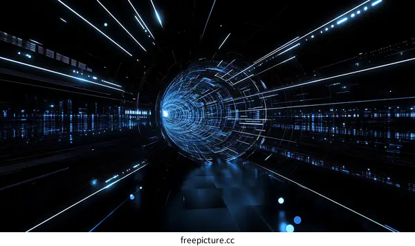 Futuristic Digital Tunnel