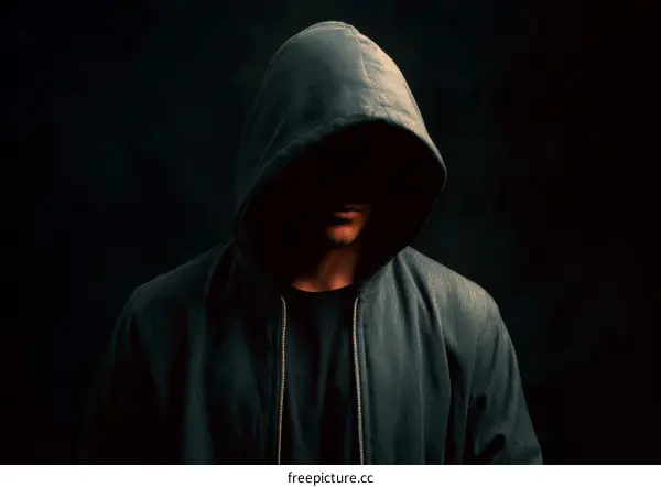 Mysterious Figure in a Dark Hood