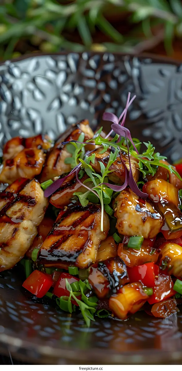 Grilled chicken breast with vegetables