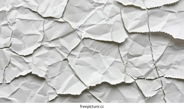 White crumpled paper texture background