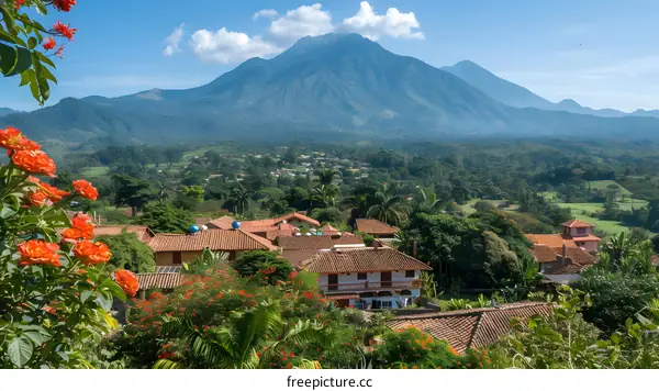 A view of the town of Juayua in El Salvador