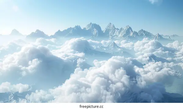 Majestic Mountain Peaks Above the Clouds