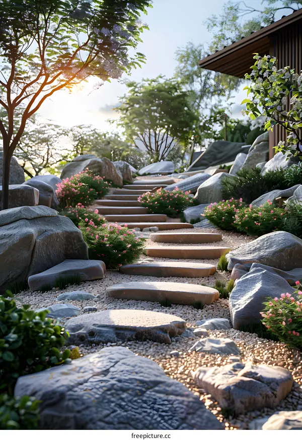 Japanese Garden Stone Steps