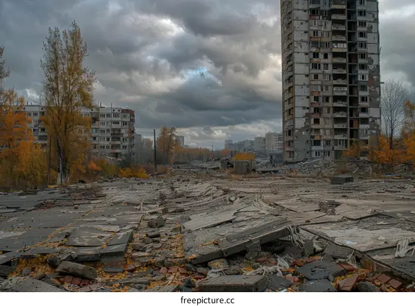 Ruins of a destroyed city