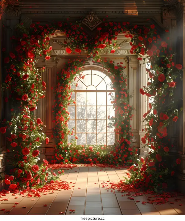 Red rose archway